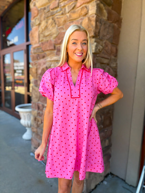 The Polished Polka Mini Dress