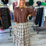 Falling For Plaid Maxi Skirt