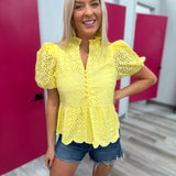 All Eyes on You Eyelet Top