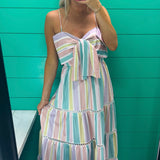 Pastel Stripe Maxi With Bow