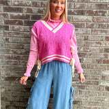 Bring on the Bows Denim Flowy Pants