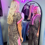 Wild Thing Leopard and Pink Button Down Set