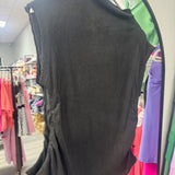 Follow Me There Ruched Cap Sleeve Mock Neck Top