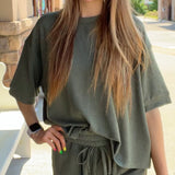 My Way Ribbed Round Neck Set