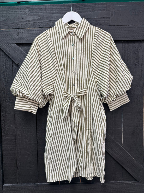 Lifted Spirits Olive Stripe Dress