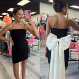 Black Bow Back Mini Dress