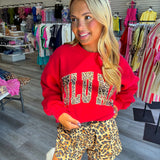 Red and Leopard Sweatshirt | LULU MAC