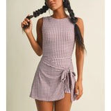 Squeeze the Day Gingham Athletic Romper Dress
