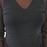 Keigan Mesh Top- Black Glitter
