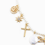 Multi Stone Symbol Charm Necklace