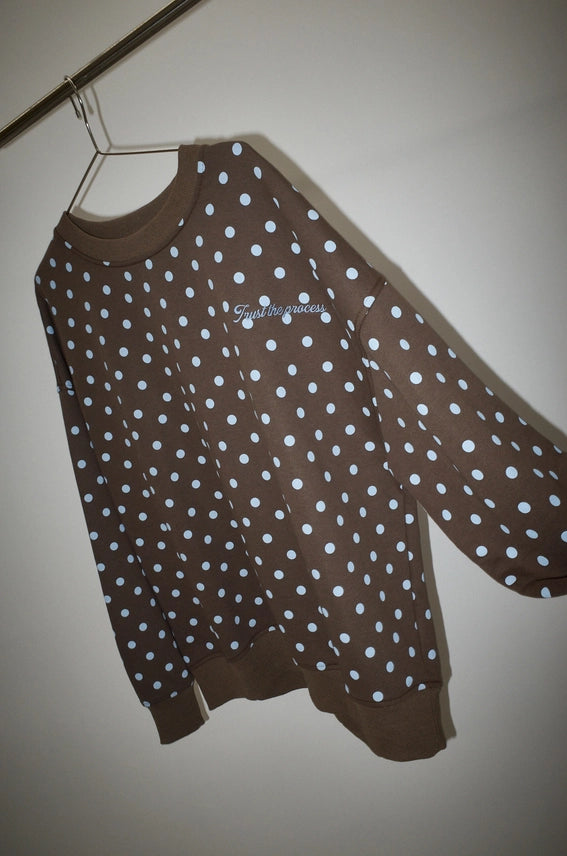 Trust the Process Polka Dot Embroidery Sweatshirt