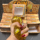 Gold Glitter Dollar Coin Slow Rising Squishy Toy