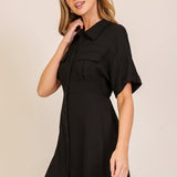 Black Button Down Shirt Dress