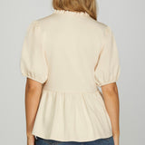 The Timeless Cream Peplum Top