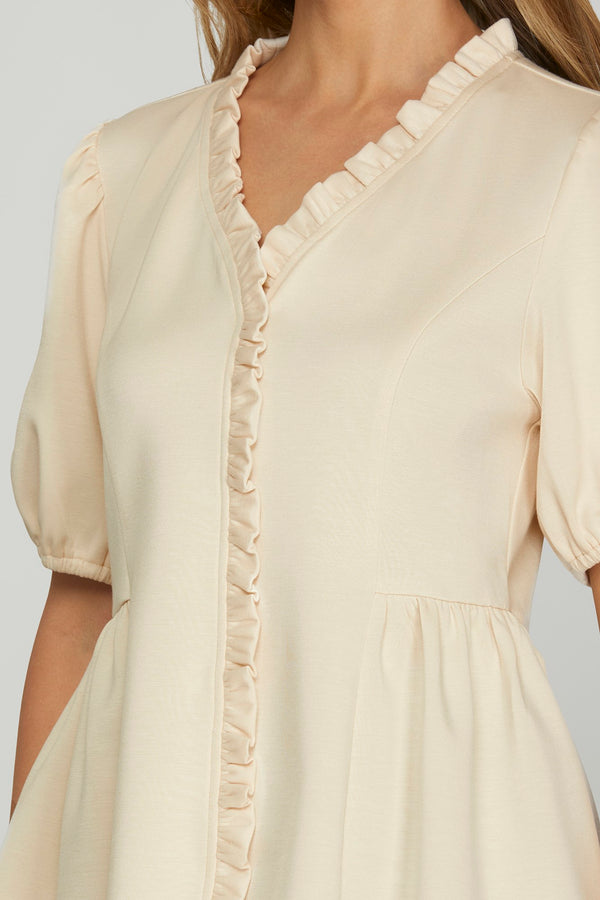The Timeless Cream Peplum Top