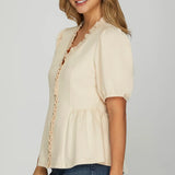 The Timeless Cream Peplum Top