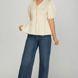The Timeless Cream Peplum Top