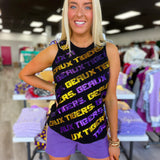 LSU Geaux Tigers Varsity Block (Licensed) | Sequin Tee