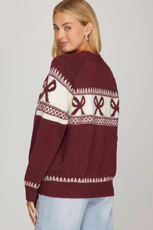 Cozy Up Fireside Bow Sweater