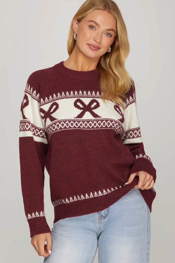 Cozy Up Fireside Bow Sweater