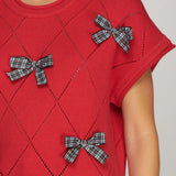 Bow Bliss Plaid Bows Sweater