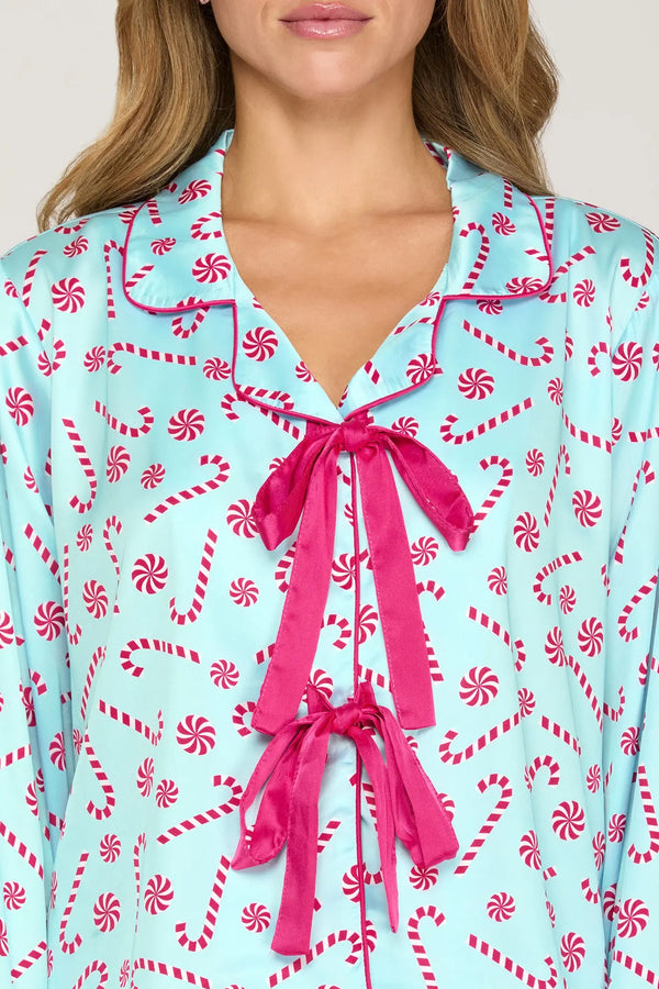 The Sweetest Dreams Blue and Pink Peppermint Pajamas