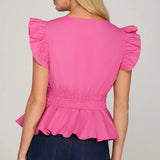 Girly Gaze Peplum Top | Pink