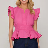 Girly Gaze Peplum Top | Pink