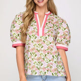 Poised in Petals Top | Pink