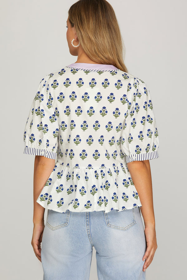 The Bluebell Daydream Peplum Top