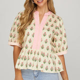 The Pink Petals and Daydream Peplum Top