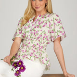 Pretty In Petals Peplum Top