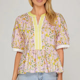 The Buttercup Bloom Peplum Top
