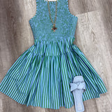 Blue Green Stripe Dress