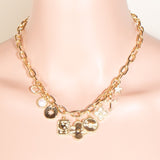 Multi Charms Chain Link Necklace