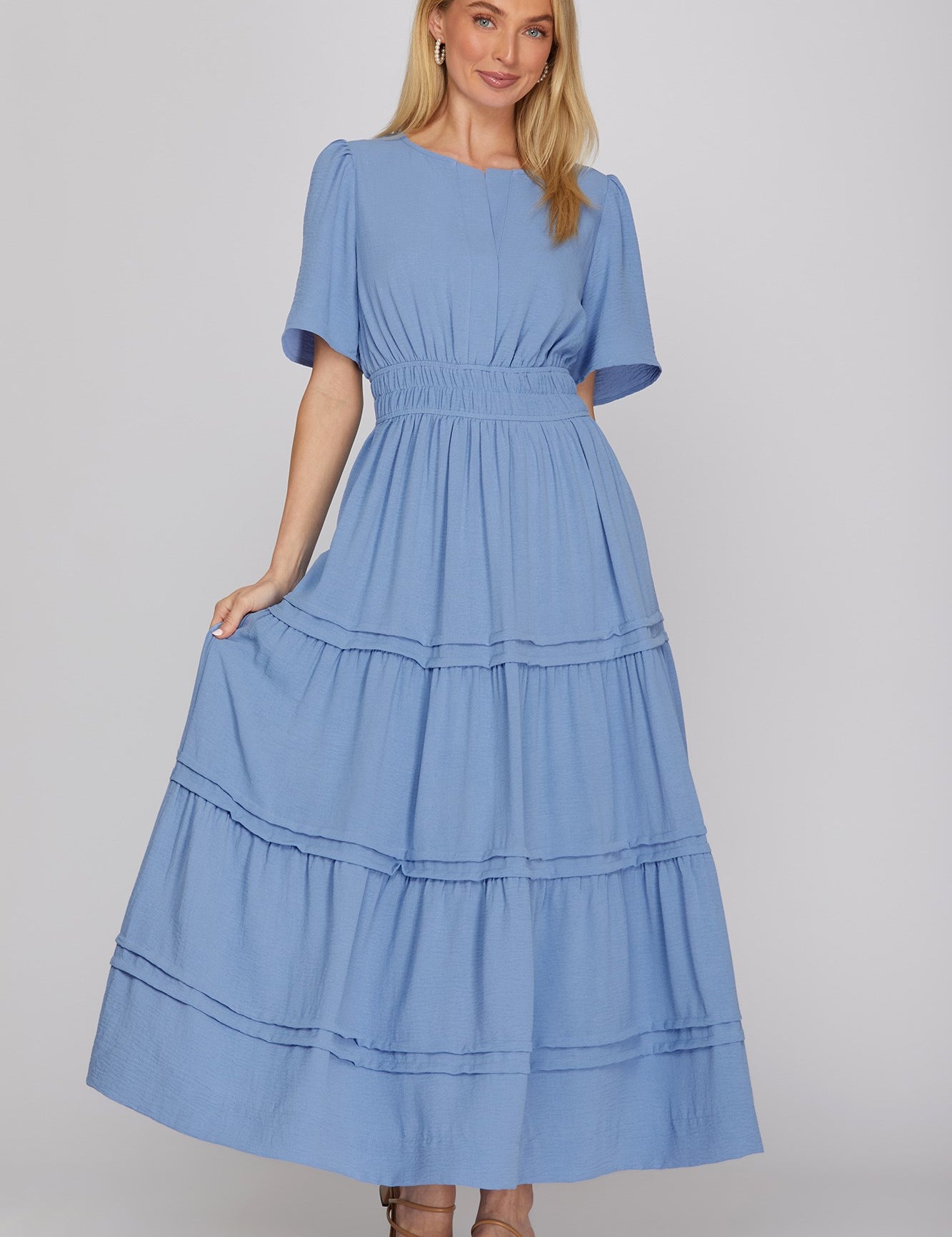 Graceful Days Tiered Midi Dress