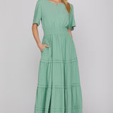 Graceful Days Tiered Midi Dress