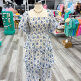 Blue and Bow Midi Dress