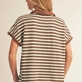 Golden Hour Knit Top | Brown & Cream