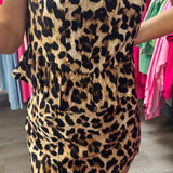Leopard Ruffle Sleeveless Top