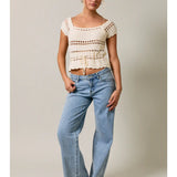 Coastal Crochet Tie Top