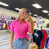 Pink Collar Top