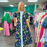 Navy Blossom Dress