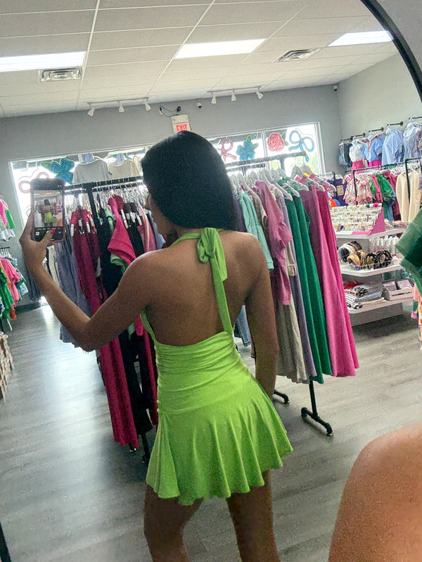 All Eyes On Me Neon Halter Romper