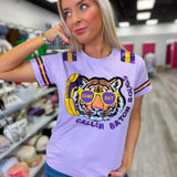  Callin' The Tigers Purple Sequin Tiger T Shirt 