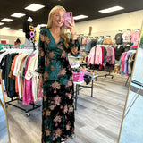 Fall Whispers Burnout Velvet Maxi Dress