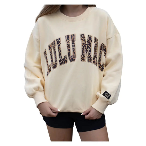 Butter Yellow and Leopard Sweatshirt | LULU MAC