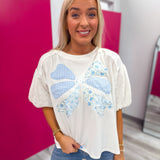 Ribbon Bow Patchwork Top