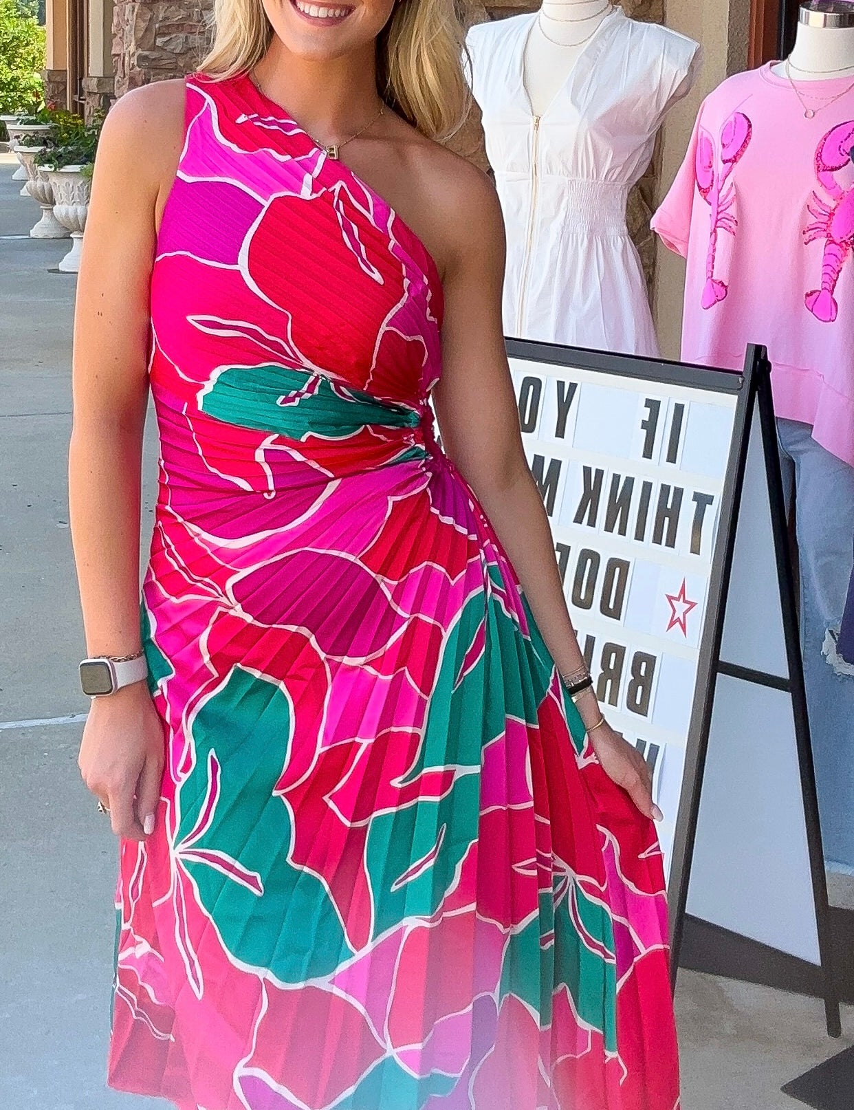 Tropic Like It's Hot Pleated Dress