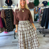 Falling For Plaid Maxi Skirt
